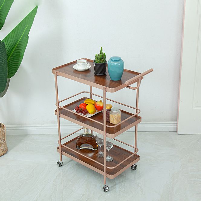 Modern 34.65"H Rolling Prep Table Rectangular Metal Prep Table for Home Use