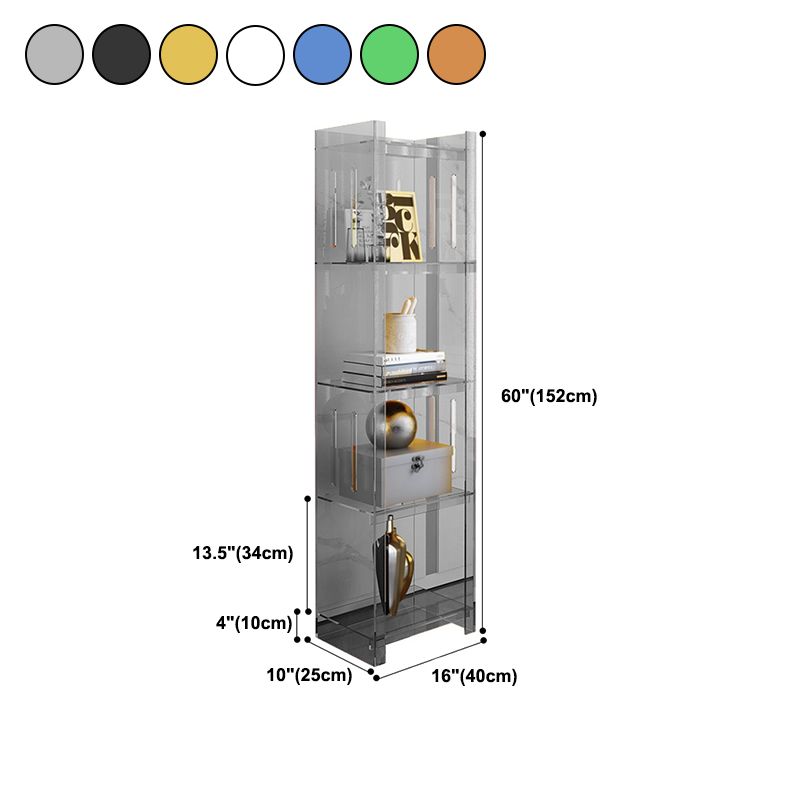 Rectangle Acrylic Standard Bookshelf Scandinavian Closed Back Bookcase