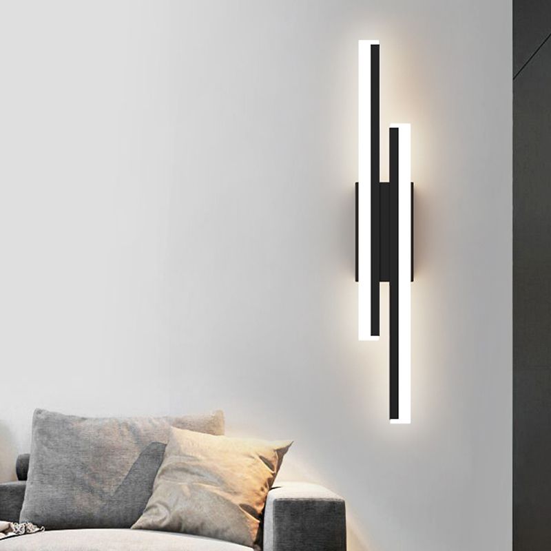 Nordic Style Iron Wall Light Strip Shape Wall Lamp with Acrylic Shade for Bedroom