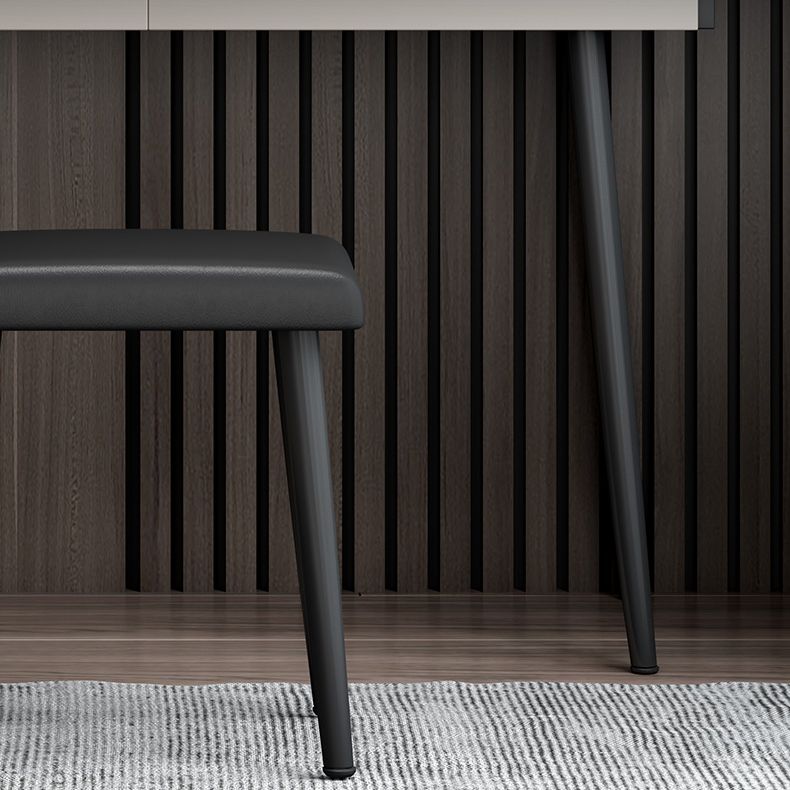 Contemporary Stone Makeup Dressing Table 2-Drawer Vanity Table Set