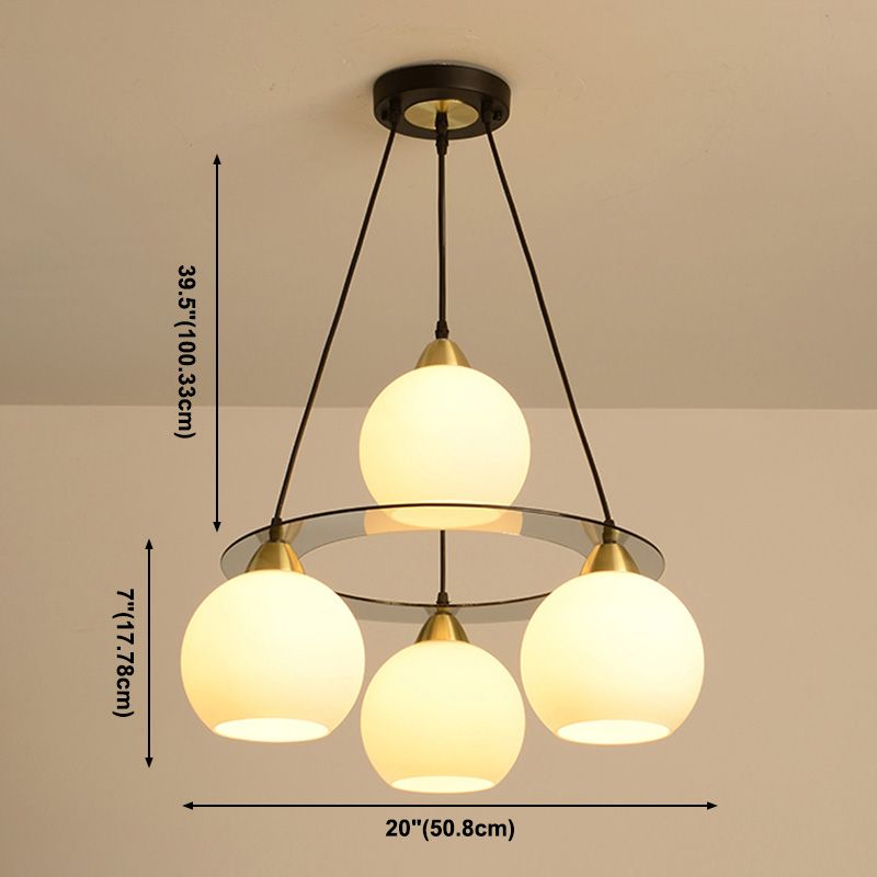 4 luci lampadario moderno luci di sospensione nera per camera da pranzo camera da letto