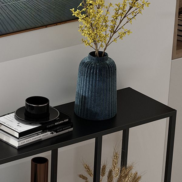 Modern Rectangle Console Accent Table Antique Finish Console Sofa Table in Metal