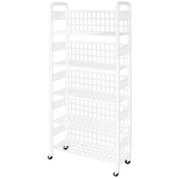 Contemporary Style Metal Bookcase Wheel Bookshelf for Office