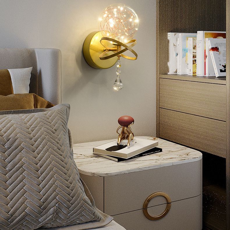 Nordic Modern Wall Mount Light Simple Glass Shade Wall Sconce Lamp Fixture for Living Room