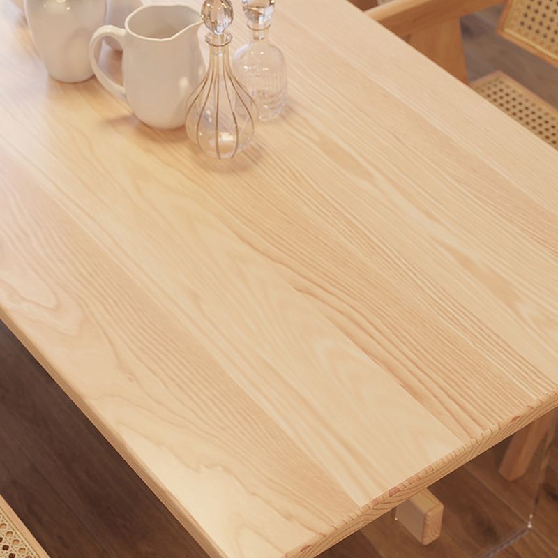 Solid Wood and Acrylic Dinette Table Modern Rectangle Dinner Table Kitchen Home