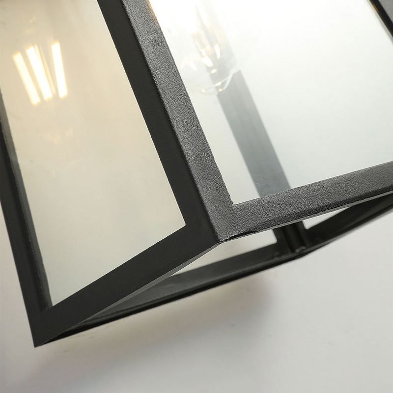 Industrielle Vintage Wandlampe Aluminium Geometrische wasserdichte Wandleuchten mit klarem Glasschatten