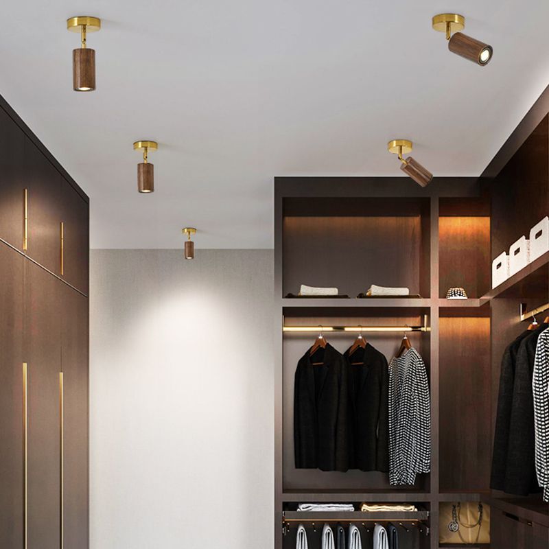 Modern Flush Mount Cylinder Shape Ceiling Light with Metal Shade for Passage