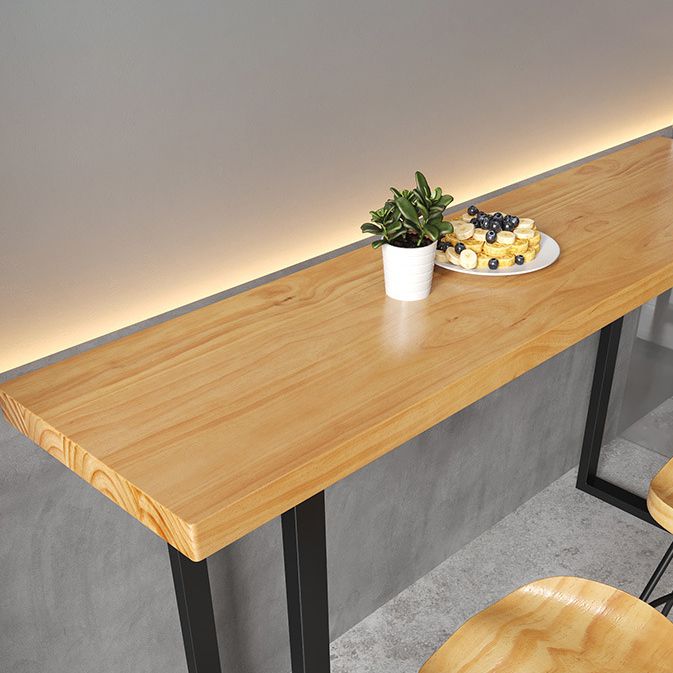 Glam Sled Bistro Table Solid Wood Indoor Natural Bar Wine Table