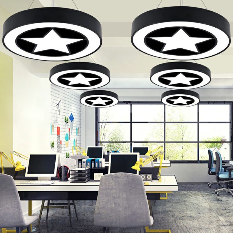 Minimalistische cirkelvormige kroonluchter verlichting Acryl vergaderruimte LED HANDER LICHT