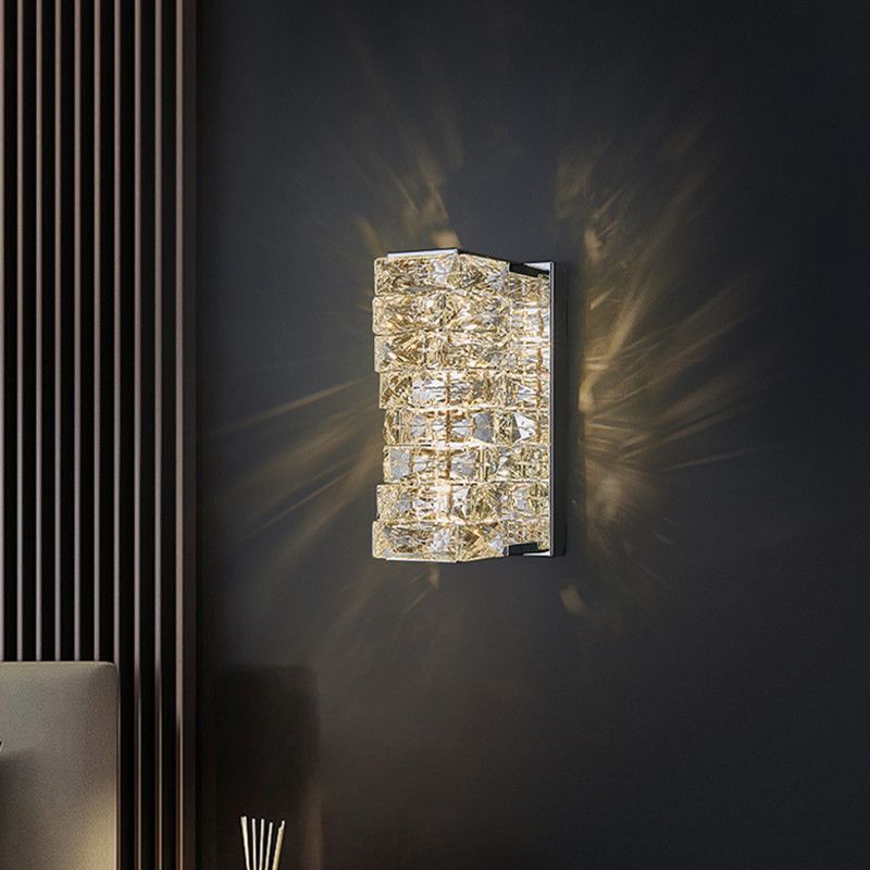 Stile moderno fidefuggi di illuminazione a parete in cristallo trasparente luci di applique a parete uniche a 1 luce