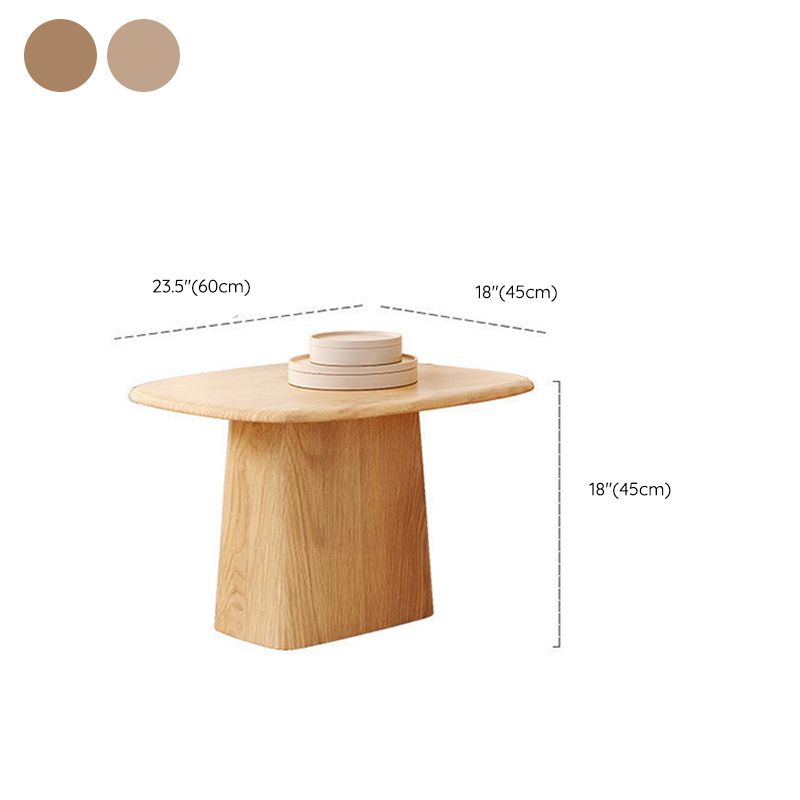 Contemporary Solid Wood Oval Cocktail Table Pedestal Coffee Table
