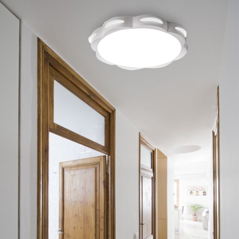 Bedroom Ceiling Lighting LED, Macaron Flush Mount Light with Acrylic Floral Shade for Girls