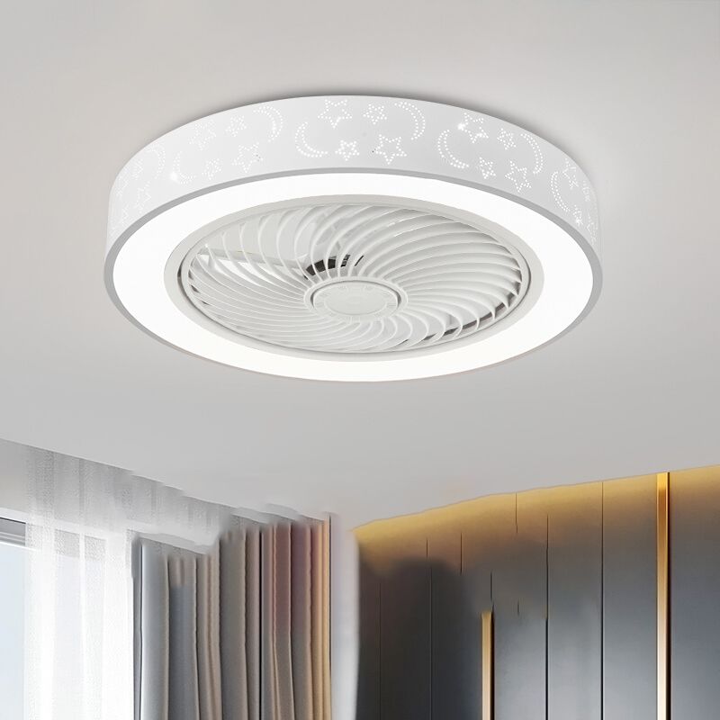 Ventola rotonda Light Light MODER MODER MODER METAL 1 Luce Luce Light in bianco