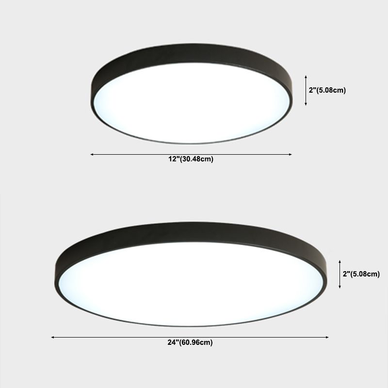 Plafonnier LED mince de forme ronde macaron, Style Simple et moderne en fer, 1 lumière encastrée pour chambre à coucher
