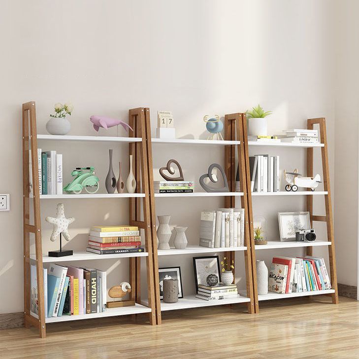 Wooden Etagere Bookcase Modern Bookshelf with Rectangular Shelves
