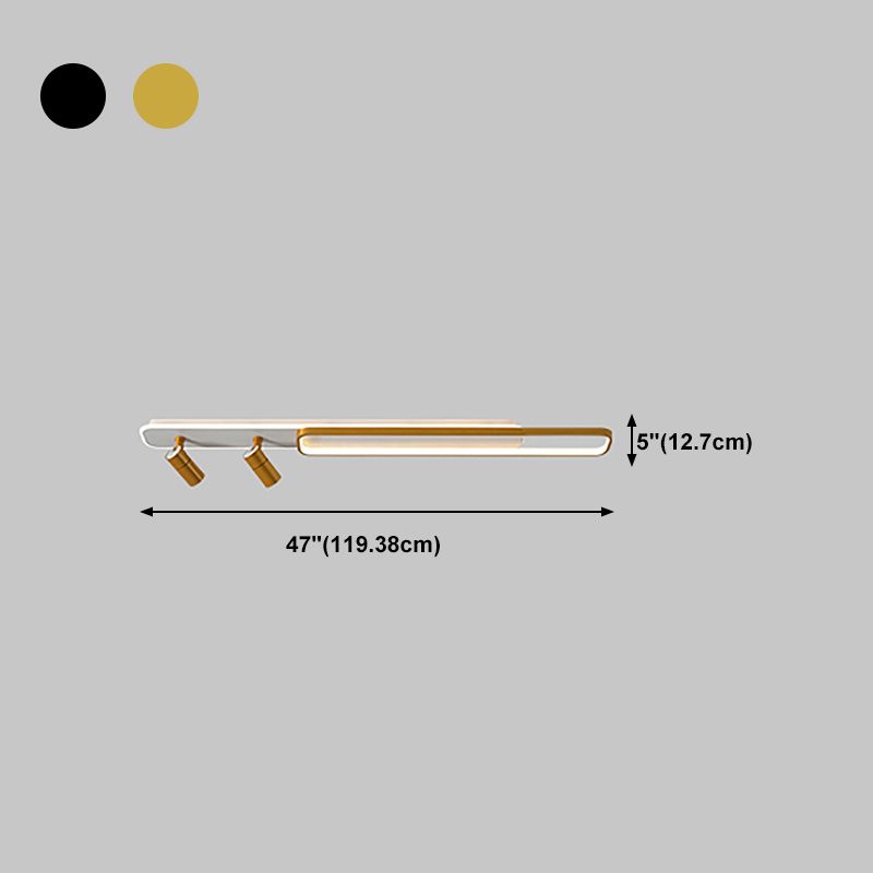 Plafond en métal linéaire Lumière de montage de montage simple plafond LED monté