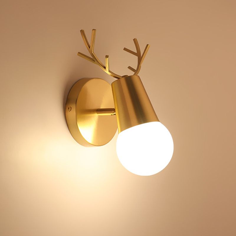 Antler Postmodern Wall Sconce One Bulb Wall Mounted Light Fixture for Sitting Room