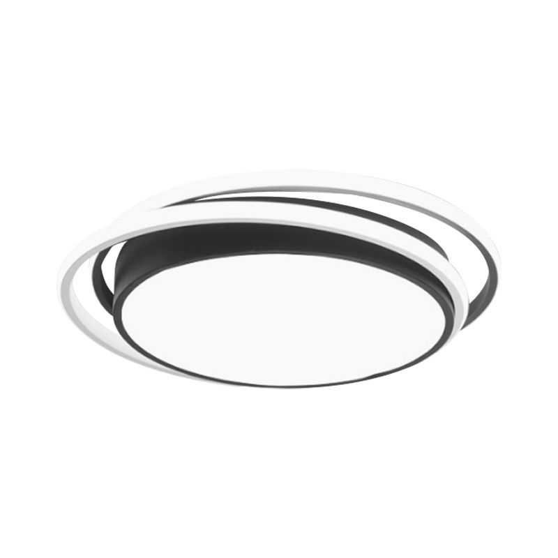 15 "/19" W W Extra - Thin Round Flush Light Minimalism Acrylic Hotel LED Tetto montato con Glowing Hoop in Black / White / Gold
