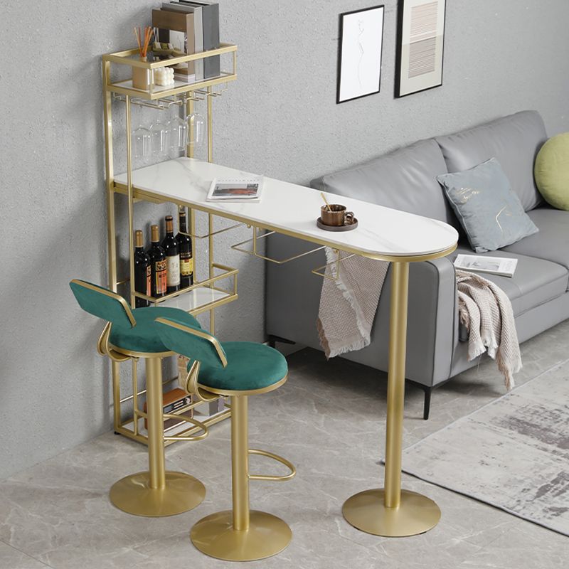 Contemporary Style Pub Set 1/3 Pieces Stone Pub Dining Set for Indoor