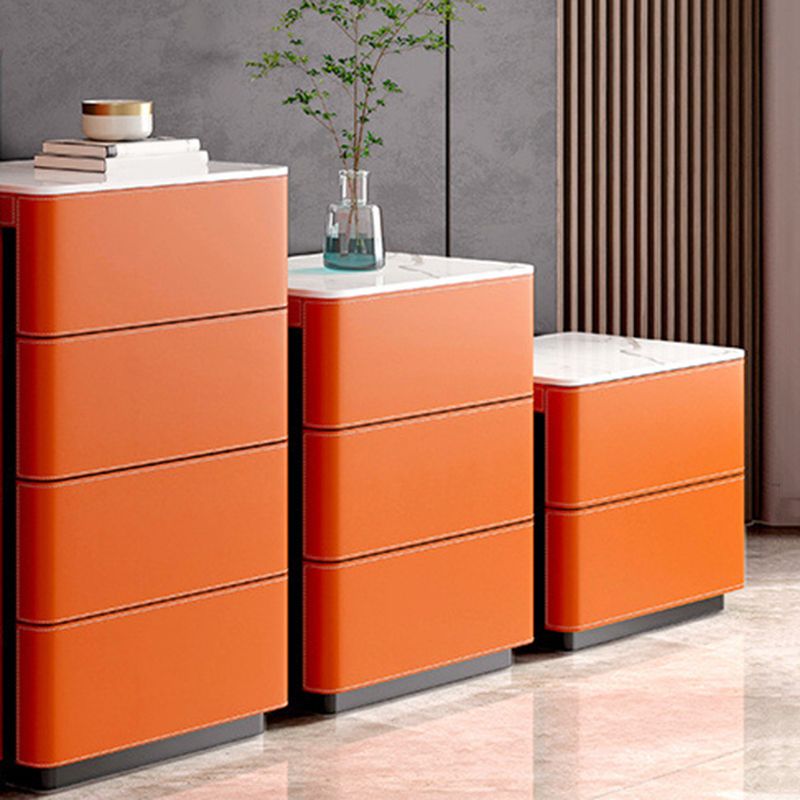 Contemporary Chest Bedroom Stone Vertical Storage Chest with Drawers