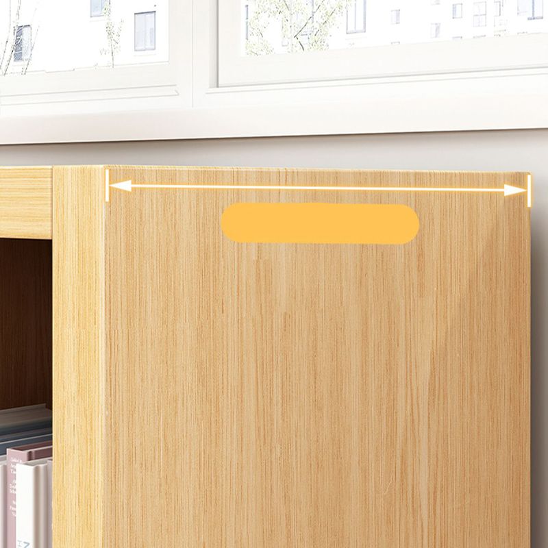 11.8" Wide Contemporary Shelf Closed Back Wood Natural Bookcase