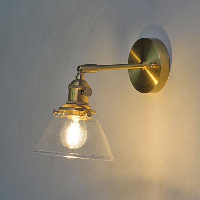 Bowl Wall Sconce Lighting Industrial Style Glass 1 Light Wall Mounted Light