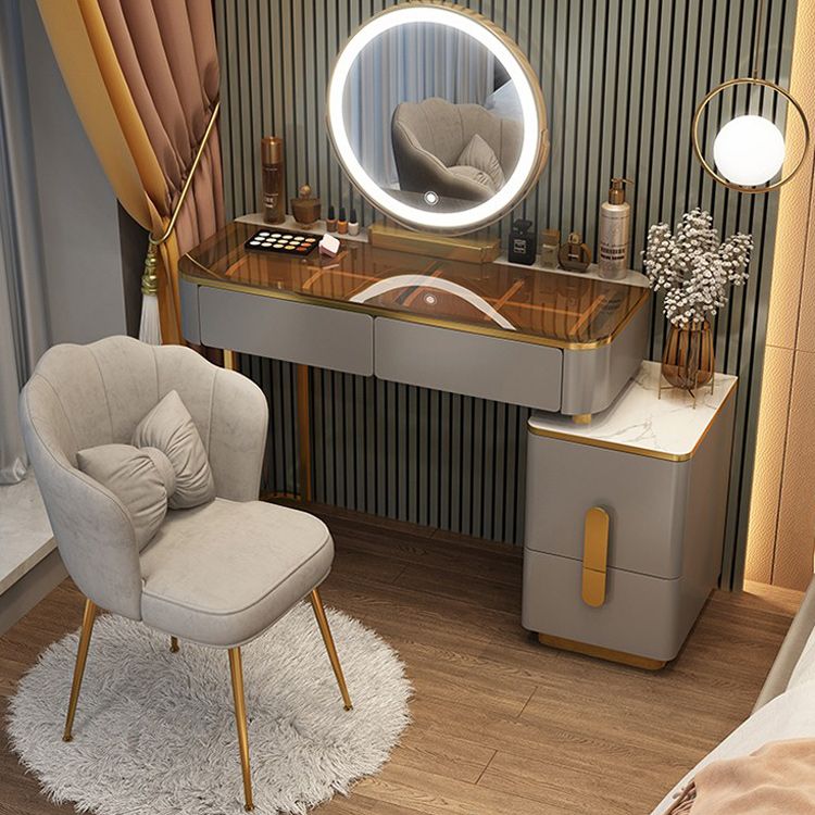 Lighted Mirror Make-up Vanity Luxurious Dressing Table Stool Set