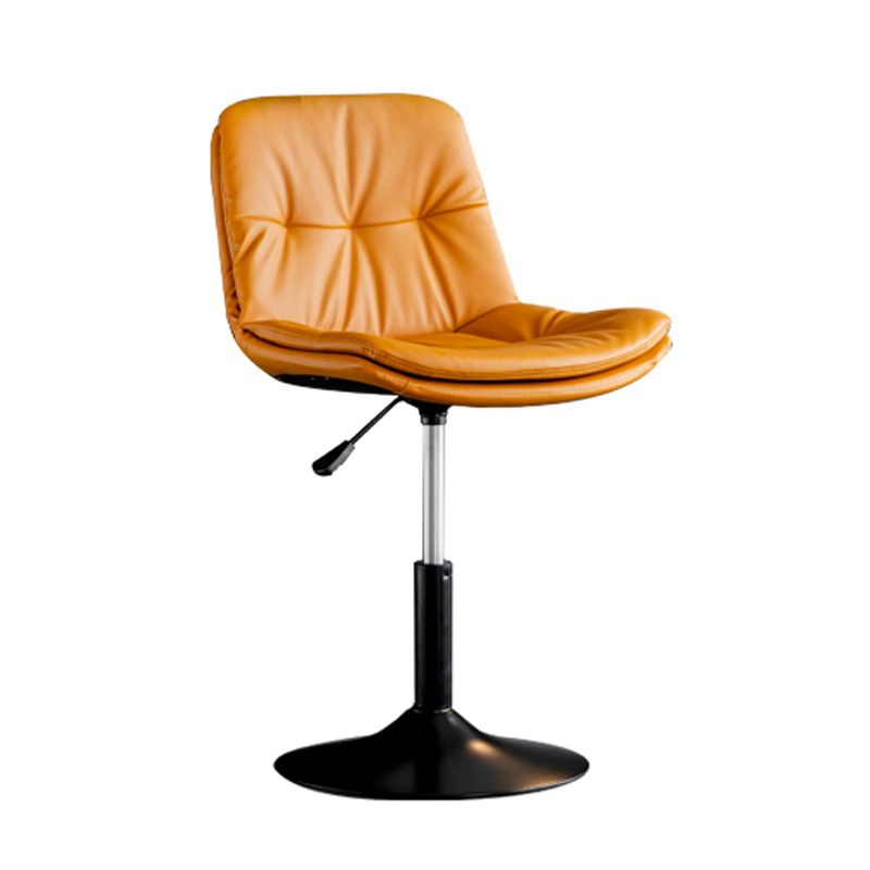 Swivel and Adjustable Bar Chair Modern Faux Leather Armless Bar Chair