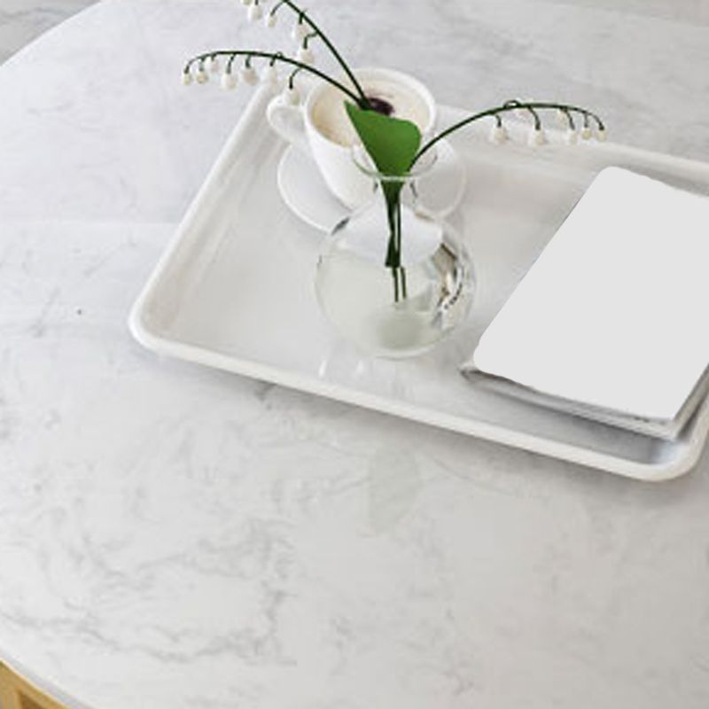 Frame Glam Simple Coffee Table Marble Round Cocktail Table Set