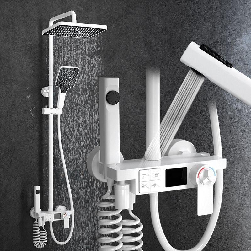 Modern Pressure Balanced Diverter Valve Shower Faucet Square Shower System on Wall