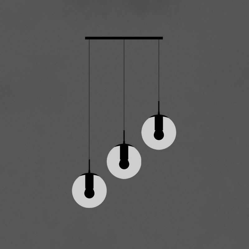 Black Globe Pendelleuchte einfache Cremeglas Multiple hängende Licht für Treppen