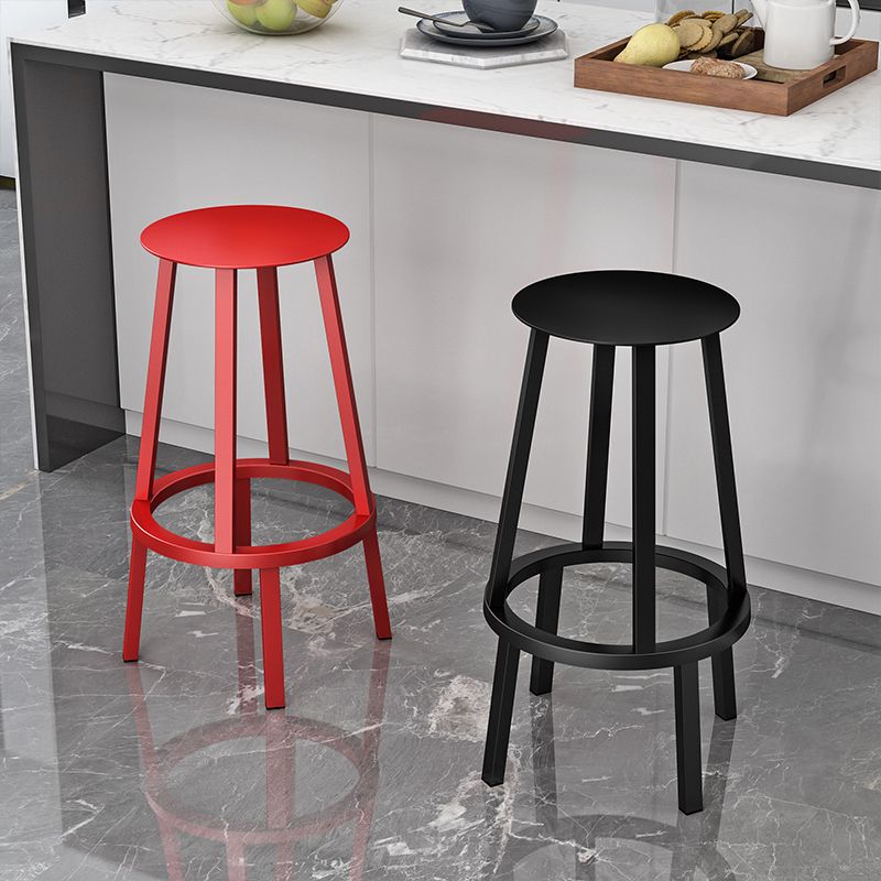 Industrial Rotatable Backless Counter Stool Iron Bar Stool with Pedal for Bar