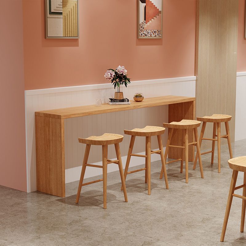 1/2/5/9 Pieces Modern Rectangular Pub Table Set Wooden Counter Table with Backless Stools