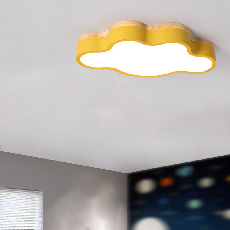 Lumière neutre en forme de nuage lampe encastrée lampe minimaliste en métal plafonnier pour chambre d'enfants