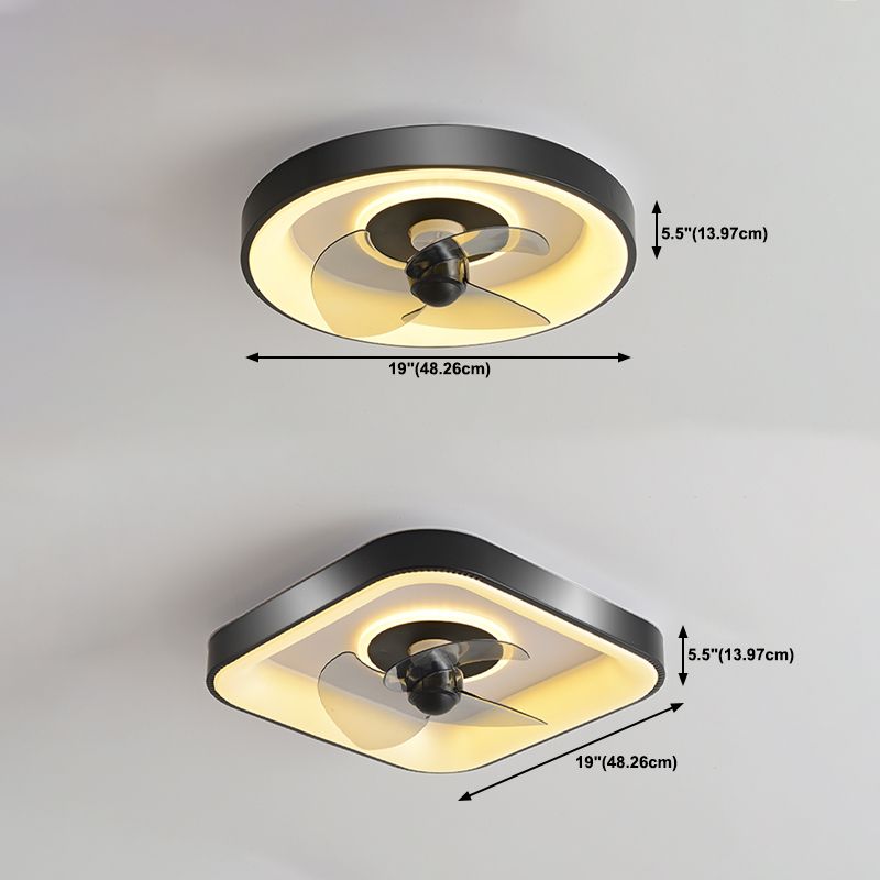 Ventola a soffitto in metallo a forma geometrica Stile moderno a 2 luci lampada a ventola del soffitto