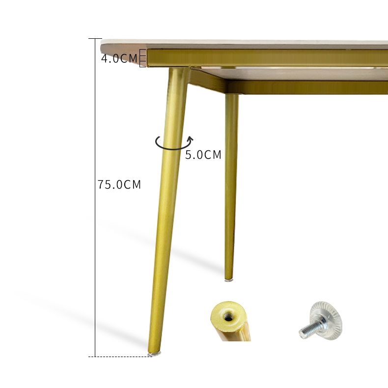 Glam 1/4/5/6/7 Pieces Dining Set Rectangle Stone Dining Table for Dining Room