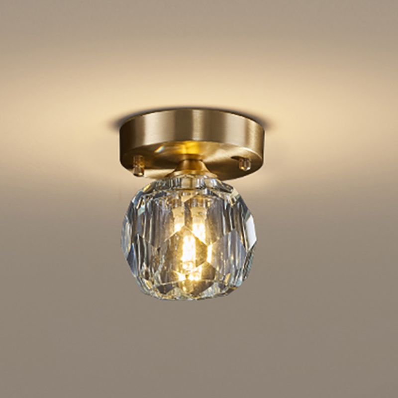 Globe Crystal cerca de la iluminación del techo Accesorio montado en el techo de estilo minimalista