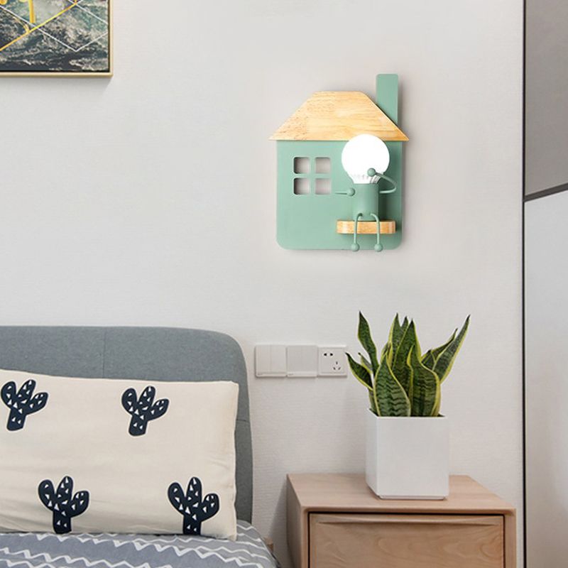 Noordse moderne muur gemonteerd licht houten huis 1-licht wandlampen voor slaapkamer