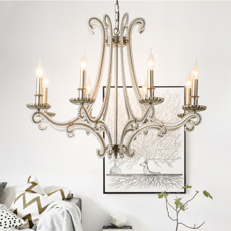 Lámparas de lámparas de lámpara de vela lámparas colgantes de suspensión múltiples de estilo americano para sala de estar