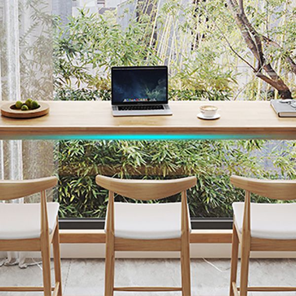 Contemporary Bar Dining Table Indoor Rectangle Wood Counter Table