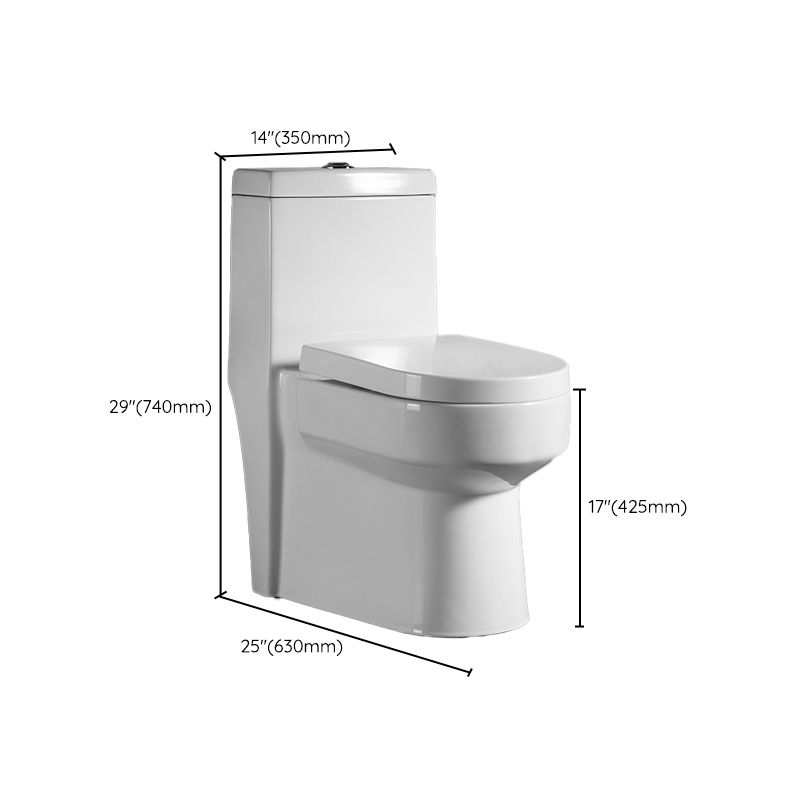 Modern 1-Piece Toilet Bowl White Urine Toilet with Slow Close Seat for Bathroom