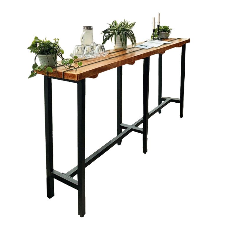 Contemporary Rectangle Patio Table Water Resistant in Brown and Black