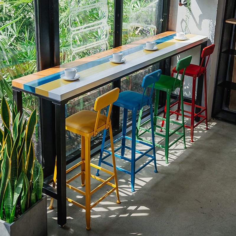 Glam Indoor Event and Cocktail Table Rectangle Trestle Bar Stool Table