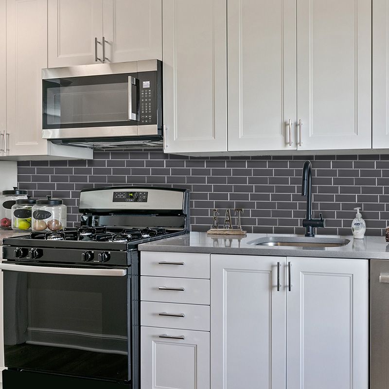 Peel and Stick Tile Rectangle PVC Waterproof Peel & Stick Subway Tile 10-Pack