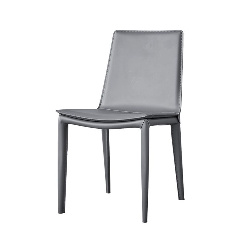 Modern Style Leather Dining Armless Chair Metal Side Chair for Home Use