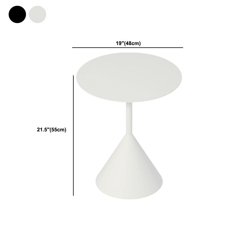 Mid-Century Modern Black/White Cocktail Table Round Coffee Table