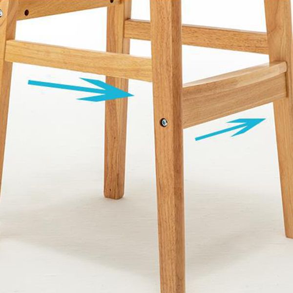 Scandinavian Wood Stool Rectangle Seat Upholstered Counter Stool