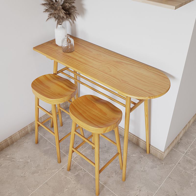 Contemporary Solid Wood Specialty Bar Height Pub Table for Living Room