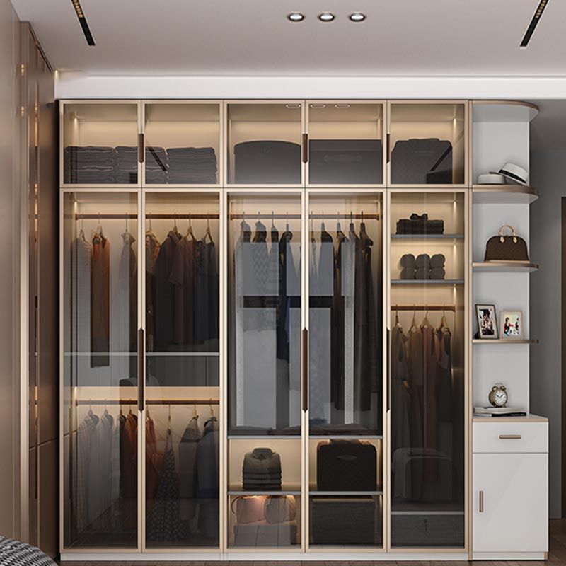 Modern Style Wardrobe White Color Wood Wardrobe Closet with Shelves