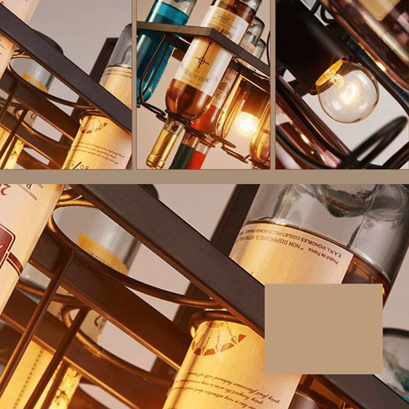 Bunte Weinflasche kreative Kronleuchter Lampe Kunst Dekorativ Retro Hanging Light für Restaurantbars